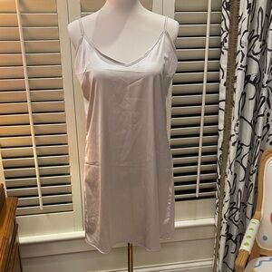 Elegant White Satin Slip Dress